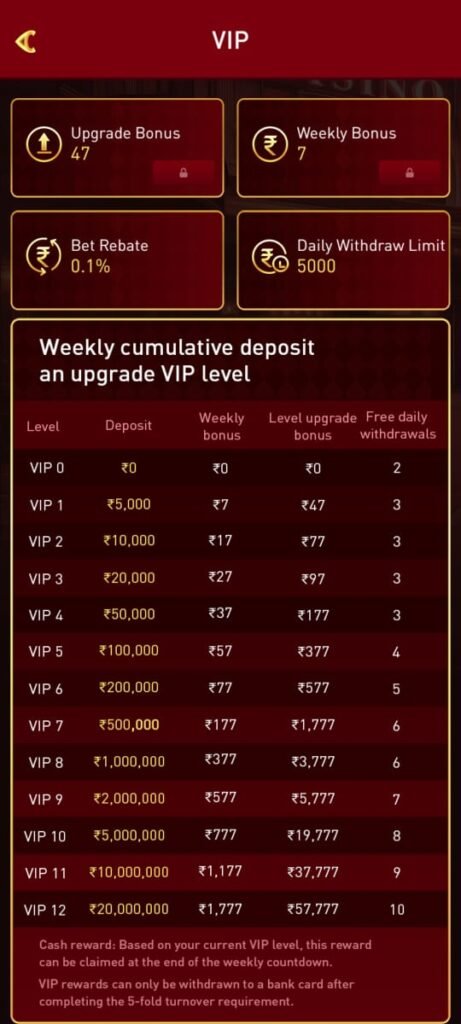 VIP LEVEL BONUS POSTER