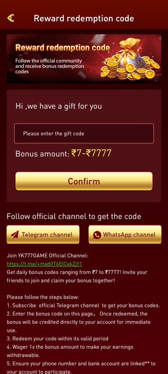 daily gift code banner